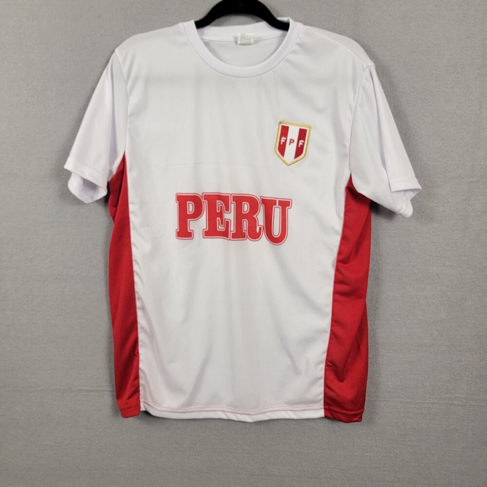 Peru Soccer Jersey OSFA Red White